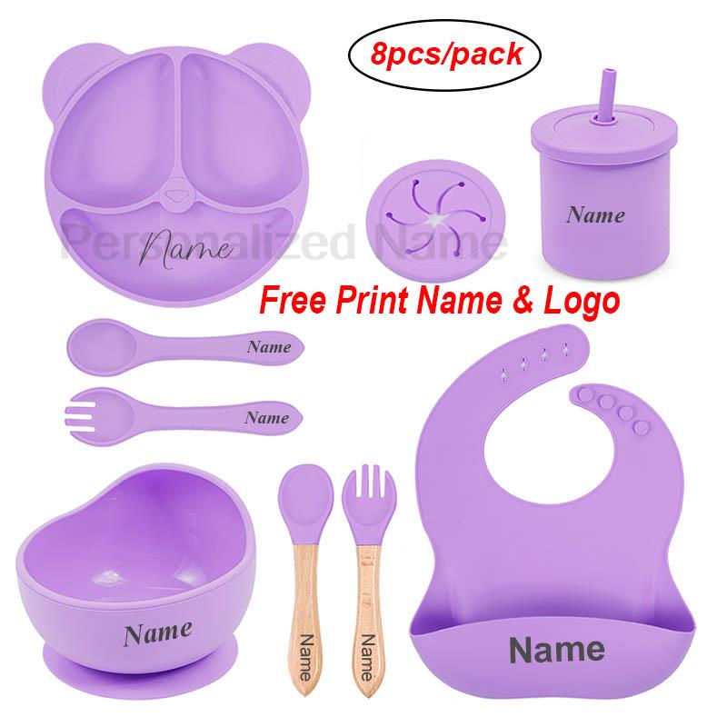 Baby Food Menu - Assiette ours en silicone pour enfants,